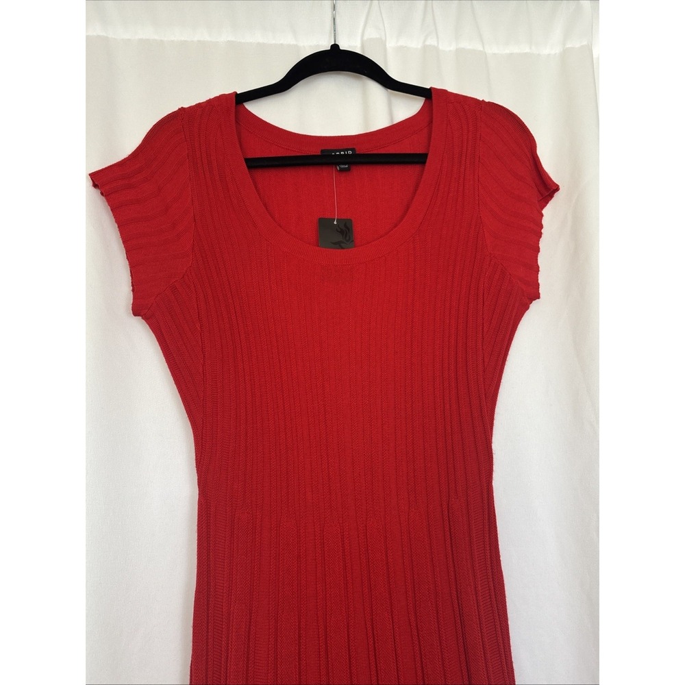 Torrid Red Ribbed Short Sleeve Sweater Skater Dress NWT Size 00‎ 10724865 - Picture 4 of 12
